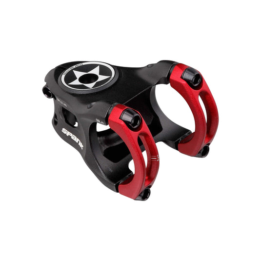 SPANK SPLIT 35 Stem 40mm Red Aluminum | Ultra-Short Stack Height And True 0-Deg