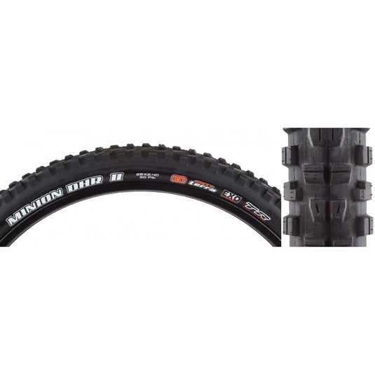 Pack of 2 Maxxis Minion DHF TERRA/EXO/TR/WT 26x2.5 Tubeless TPI 60 Bk/Blk TB74284000